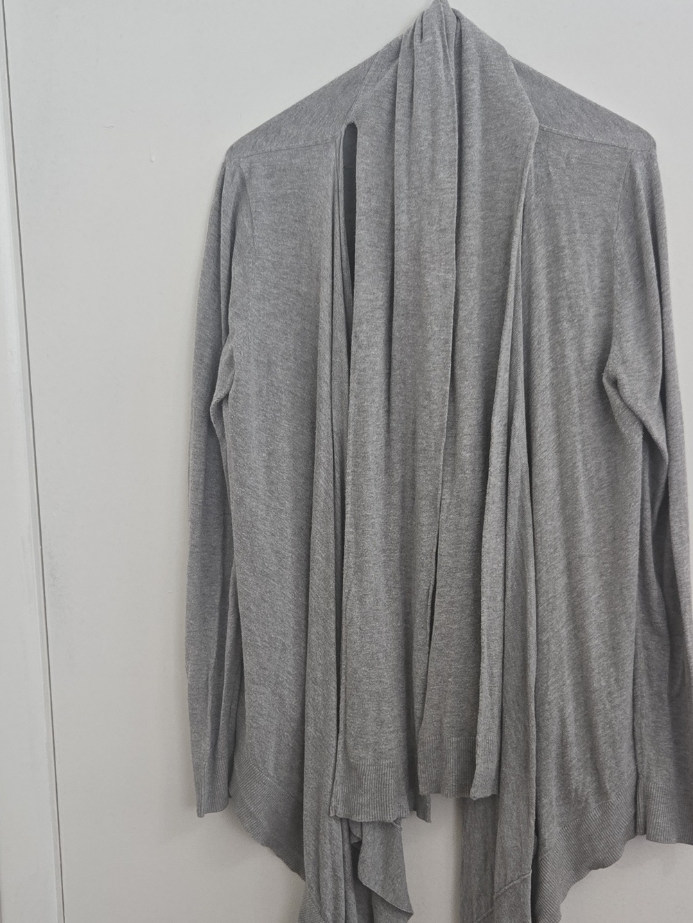 Michael Kors Light Gray Draped Open-Front Cardigan
